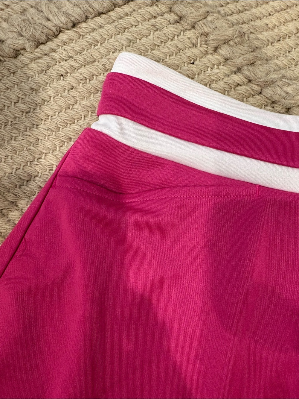 PGA Tour Hot Pink Athletic Skort with White Waistband - Picture 3 of 9